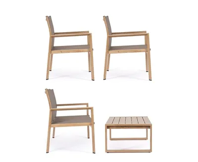 Zestaw mebli ogrodowych KALLEN NATURAL - taupe/naturalny