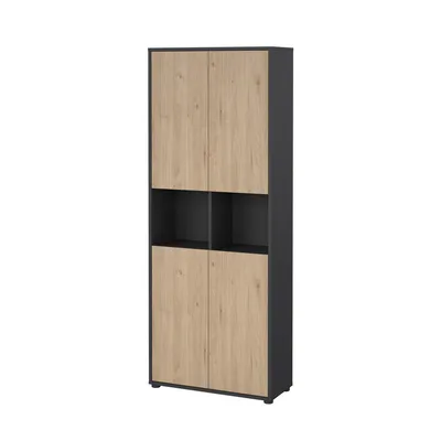 Regał zamknięty SIGN 80 cm - szary mat/jackson hickory