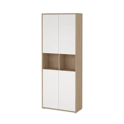 Regał zamknięty SIGN 80 cm - jackson hickory/biały mat