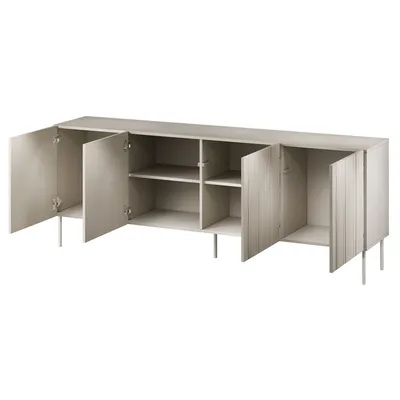 Komoda 4-drzwiowa MILO 200 cm - beżowy mat