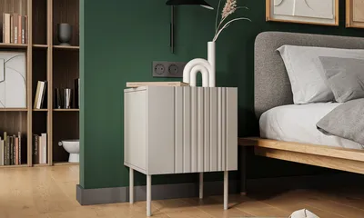 Zestaw dwóch szafek nocnych MILO 45 cm - beżowy mat