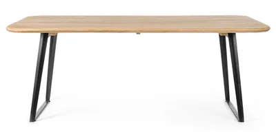 Stół z drewnianym blatem NASHIK 200x100 - mango/czarny