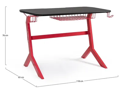 Biurko gamingowe GAMING 118x65 - czarny/czerwony