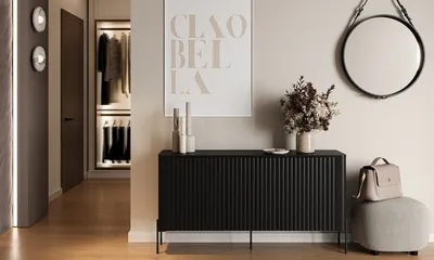 Komoda 3-drzwiowa ARIA 150 cm - czarny mat