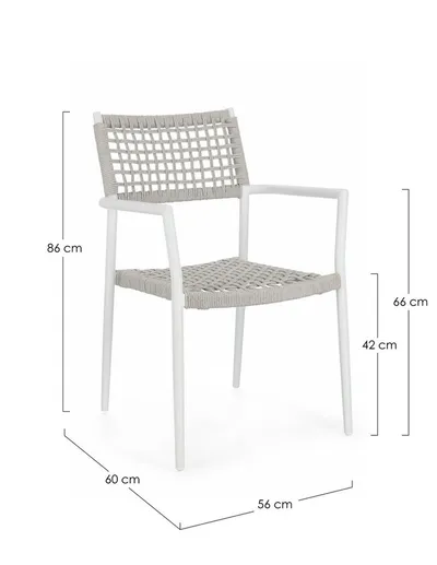 Krzesło ogrodowe CALETA WHITE - biały/beżowy