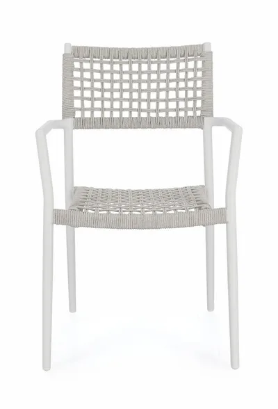 Krzesło ogrodowe CALETA WHITE - biały/beżowy