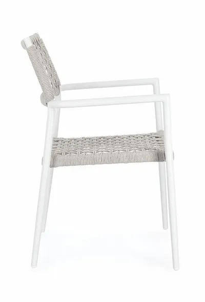 Krzesło ogrodowe CALETA WHITE - biały/beżowy
