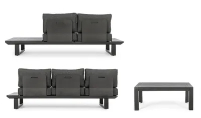 Zestaw mebli ogrodowych KONNOR CHARCOAL