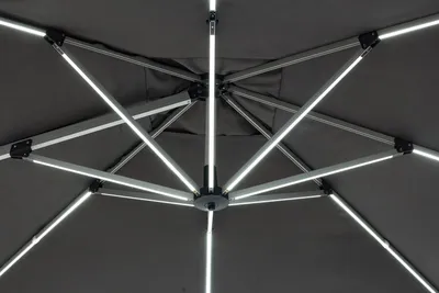 Parasol ogrodowy INES LED 3x3 - ciemny szary