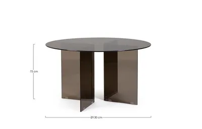 Stół okrągły szklany IRIDE AMBER 130 cm