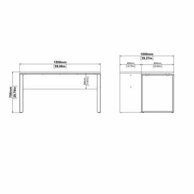Biurko z przedłużeniem SIGN 150 cm - jackson hickory/szary mat