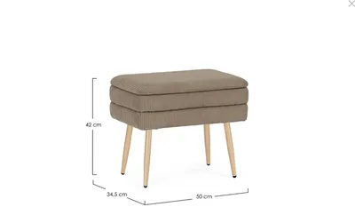 Ławka tapicerowana OLGA TAUPE 50 cm - beżowy