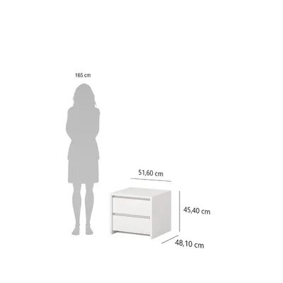Szafka nocna NEXT 2 szuflady - biały mat
