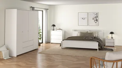 Szafka nocna NEXT 2 szuflady - biały mat