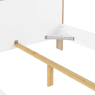 Łóżko NEXT 140x200 - biały połysk/jackson hickory