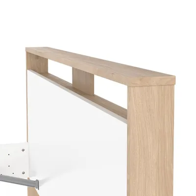 Łóżko NEXT 140x200 - biały połysk/jackson hickory