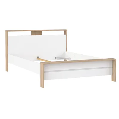 Łóżko NEXT 140x200 - biały połysk/jackson hickory