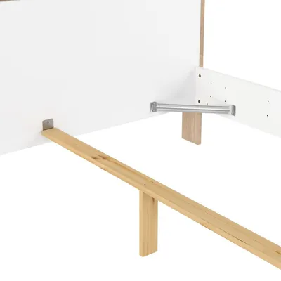 Łóżko NEXT 160x200 - biały połysk/jackson hickory