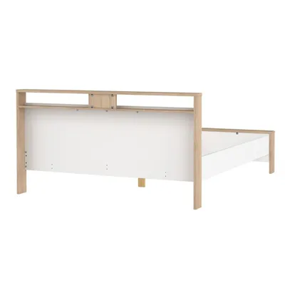 Łóżko NEXT 160x200 - biały połysk/jackson hickory