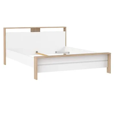 Łóżko NEXT 160x200 - biały połysk/jackson hickory