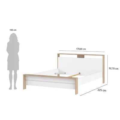 Łóżko NEXT 160x200 - biały połysk/jackson hickory