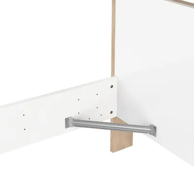 Łóżko NEXT 160x200 - biały połysk/jackson hickory