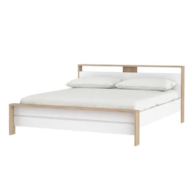 Łóżko NEXT 180x200 - biały połysk/jackson hickory