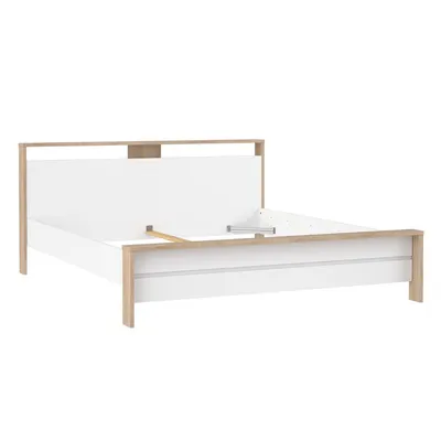 Łóżko NEXT 180x200 - biały połysk/jackson hickory