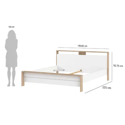 Łóżko NEXT 180x200 - biały połysk/jackson hickory