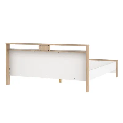 Łóżko NEXT 180x200 - biały połysk/jackson hickory