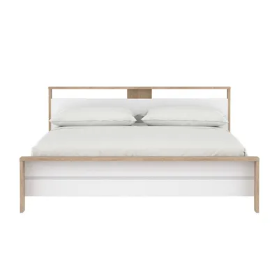 Łóżko NEXT 180x200 - biały połysk/jackson hickory