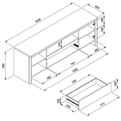 Szafka RTV GENF - jackson hickory