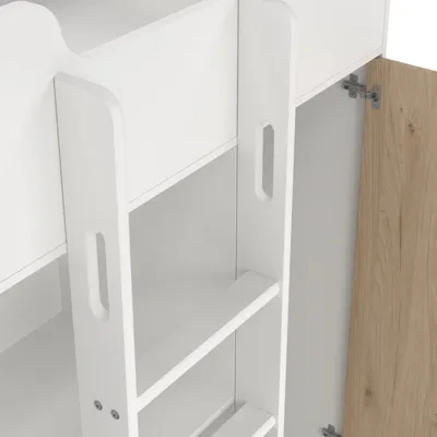 Łóżko piętrowe LYON 90x200 - biały/jackson hickory