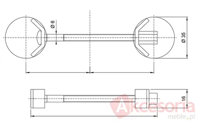 Złącze metalowe KDS-058 do łączenia blatów / dł. 10 cm