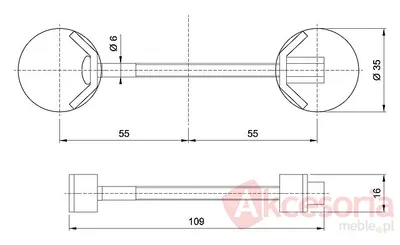 Złącze metalowe KDS-058 do łączenia blatów / dł. 10 cm