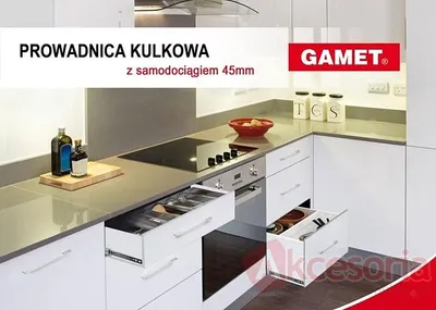 Prowadnica PK07 dł 40 cm z samodociągiem , 100%  wysuw, 40kg