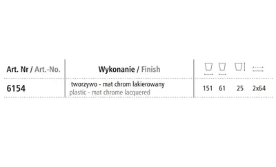 Stopka do mebli 6154 - tworzywo - mat chrom lakier. wys.2,5 cm