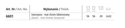 Nóżka Kwadratowa 6601 Bez Regulacji wys.2cmMAT CHROM LAKIEROWANY