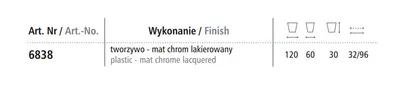 Nóżka 6838 - chrom mat lakier / wys. 3 cm