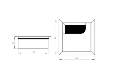 Mały przepust aluminiowy Siso RUMBA - czarny / 80x80 mm