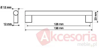 Reling RE81 ZnAl Stal Nikiel Szczotkowany Rozstaw 128 mm