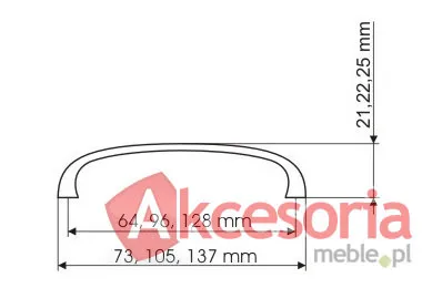 Rys. techniczny Uchwyt ZnAl UN45 64 mm Chrom Satynowy(W)