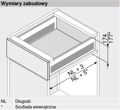 Szuflada METABOX / wys. H=150 mm / dł. 50 cm / 25 kg / wysuw 75% / kremowy