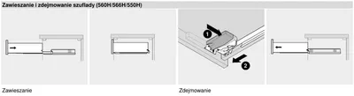 Prowadnica TANDEM Plus Z HAMULCEM 550H dł.30cm Wysuw 75% Blum