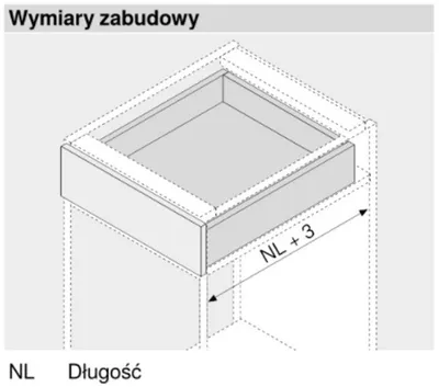 Prowadnica TANDEM Plus Z HAMULCEM 560H dł.27cm Wysuw 100% Blum