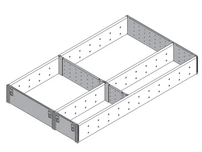 Wkład na sztućce robocze ORGA-LINE do Tandembox Space Corner - inox / 29.1x50 cm 
