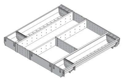 Wkład na sztućce robocze ORGA-LINE do Tandembox - inox / 60x50 cm 