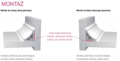 Listwa przyblatowa samoprzylepna COMPACT MAGIC - aluminium / dł. dowolna