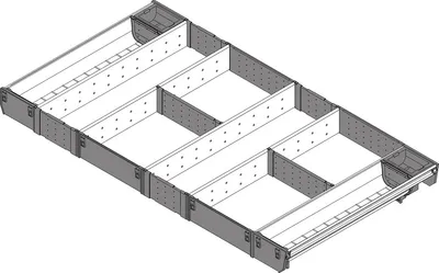 Wkład na sztućce robocze ORGA-LINE do Tandembox - inox / 90x45 cm