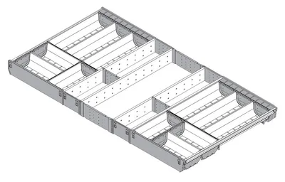 Wkład na sztućce ORGA-LINE do Tandembox - inox / 100x50 cm 